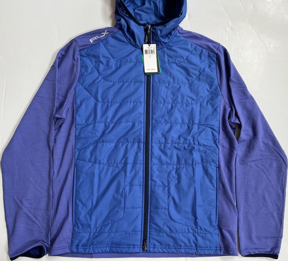 RLX Ralph Lauren Golf Jacket Quilted Hooded Wool Blend Men's Size L Nwt